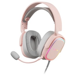 ÷ Headset mars gaming mhax pink jack 3.5mm altavoces hi-fi de 53mm microfono extraible iluminacion rgb