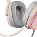 ÷ Headset mars gaming mhax pink jack 3.5mm altavoces hi-fi de 53mm microfono extraible iluminacion rgb