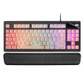 ÷ Teclado h-mecanico compacto tkl mars gaming mkaxes botones color pink estructura black boton roller 