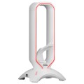 ÷ Soporte mars gaming mhhpro white para auriculares con hub usb 3.0 2p y bungee pra mouse con iluminac