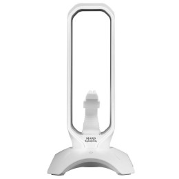 ÷ Soporte mars gaming mhhpro white para auriculares con hub usb 3.0 2p y bungee pra mouse con iluminac