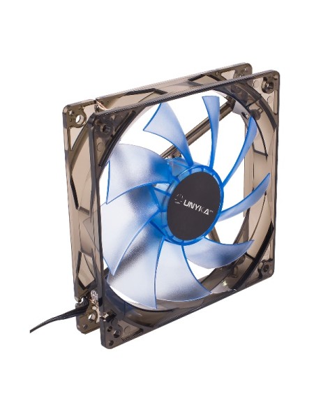 ÷ Ventilador interno unykach 120mm translucido con led blue 9 aspas