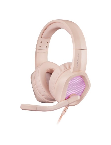 ÷ Headset mars gaming mh320 pink hi-fi ultra-bass 3d jack 3.5mm iluminacion rgb flow (alimentada por u