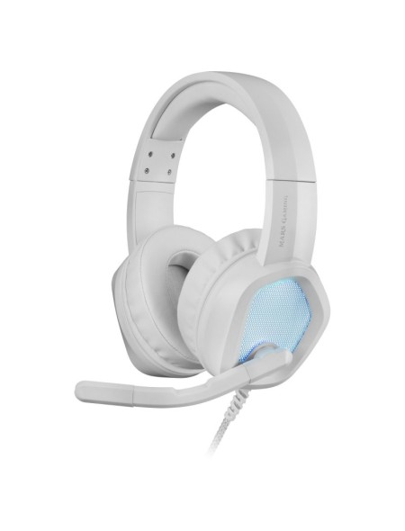 ÷ Headset mars gaming mh320 white hi-fi ultra-bass 3d jack 3.5mm iluminacion rgb flow (alimentada por