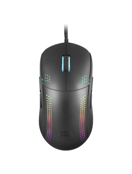 ÷ Mouse mars gaming rgbmmpro black ambidiestro 32k dpi optica pixart 3335pro 9 botones 4 de ellos extr