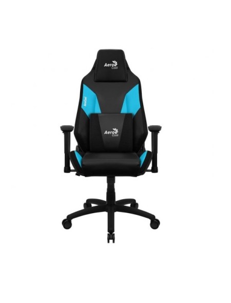 ÷ Silla gamer aerocool admiral dise?o gaming profesional negra con detalles en azul sistema air reposa