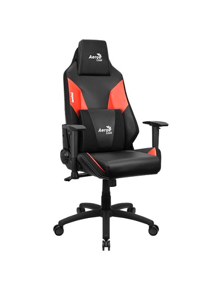 ÷ Silla gamer aerocool admiral dise?o gaming profesional negra con detalles en rojo sistema air reposa