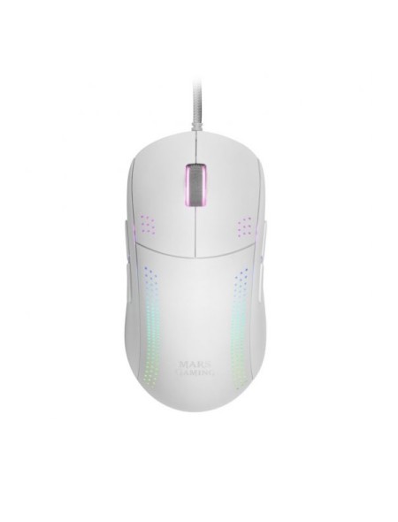 ÷ Mouse mars gaming rgb mmpro white ambidiestro 32k dpi optica pixart 3335pro 9 botones 4 de ellos ext