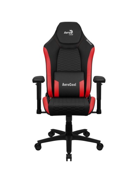 ÷ Silla gaming aerocool crown dise?o premium cuero sintetico aeroweave negra con detalles en rojo repo