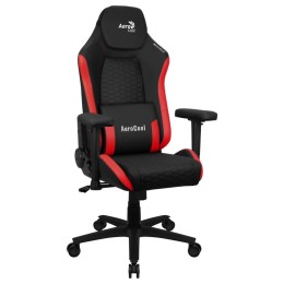 ÷ Silla gaming aerocool crown dise?o premium cuero sintetico aeroweave negra con detalles en rojo repo