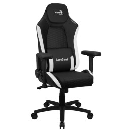 ÷ Silla gaming aerocool crown dise?o premium cuero sintetico aeroweave negra con detalles en blanco re