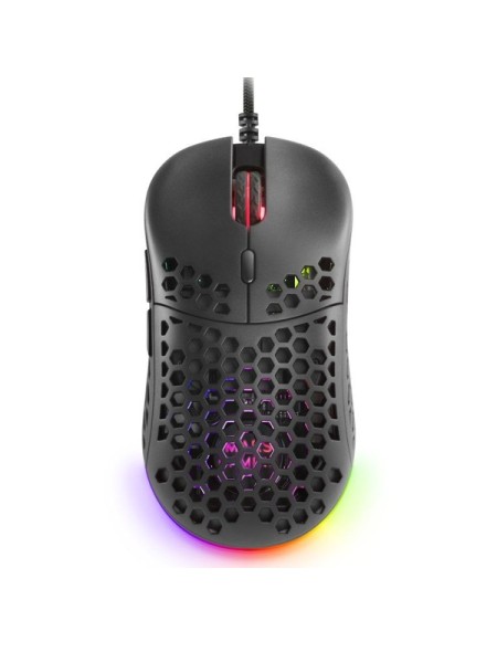 ÷ Mouse mars gaming rgb mm55 dise?o hive black 12800dpi a825pro switch huano superficie perforada ilum