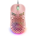 ÷ Mouse mars gaming rgb mm55p dise?o hive pink 12800dpi a825pro switch huano superficie perforada ilum