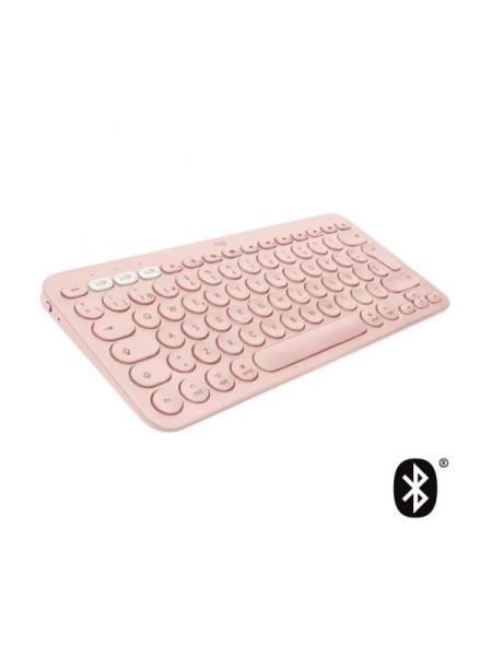 ÷ Teclado logitech bluetooth k380 para mac para tres dispositivos color rosa p/n:920-010400