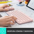 ÷ Teclado logitech bluetooth k380 para mac para tres dispositivos color rosa p/n:920-010400