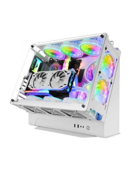 ÷ Caja microatx gaming mars gaming mcb white dise?o custom premium sistema modular sin fuente de alime