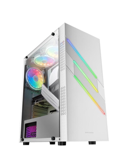 ÷ Caja atx semitorre gaming mars gaming mc-u3 white xl frontal argb con ventilador trasero sincronizad