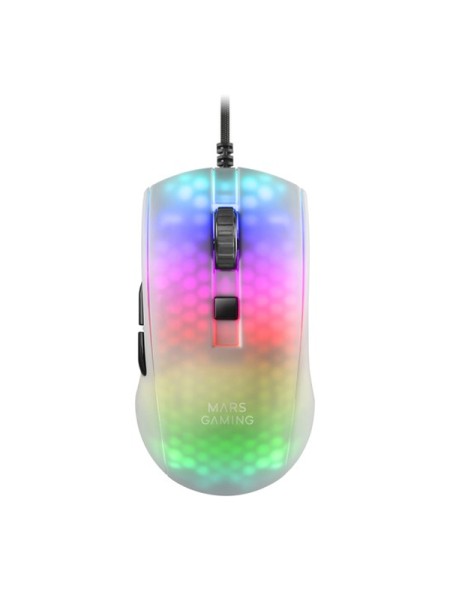 ÷ Mouse mars gaming rgb mmr translucido white 12800dpi ultra ligero 58g iluminacion rgb switches mecan