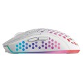 ÷ Mouse mars gaming wireless rgb mmw3 white usb 2.4g bateria recargable 3200dpi ultraligero hive ilumi