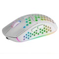 ÷ Mouse mars gaming wireless rgb mmw3 white usb 2.4g bateria recargable 3200dpi ultraligero hive ilumi