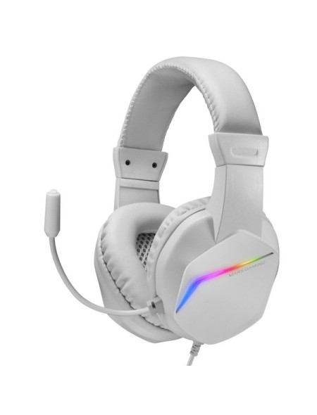 ÷ Headset mars gaming mh122 white ultra ligeros 184g drivers de neodimo 50mm microfono flexible jack 3