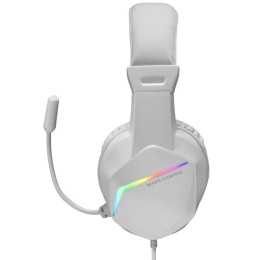 ÷ Headset mars gaming mh122 white ultra ligeros 184g drivers de neodimo 50mm microfono flexible jack 3