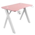 ÷ Mesa mars gaming mgd rgb blanca con tablero rosa chasis acero tablero 100x60cm altura 74cm rgb