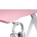 ÷ Mesa mars gaming mgd rgb blanca con tablero rosa chasis acero tablero 100x60cm altura 74cm rgb