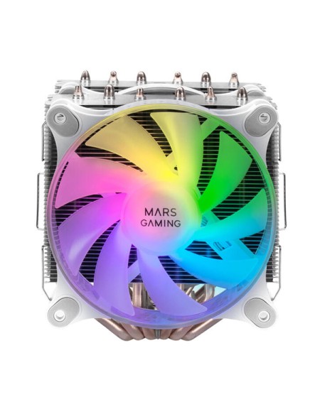 ÷ Ventilador con disipador para cpu mars gaming mcpu-xt white dual argb 6 heatpipes tdp 300w doble dis