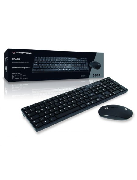 ÷ Teclado y mouse conceptronic wireless orazio aleman