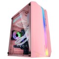 ÷ Caja microatx gaming mars gaming mc-s1 rosa frontal argb ventilador traser frgb ventana lateral sin 