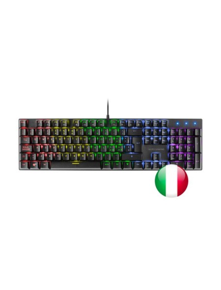÷ Teclado mecanico en italiano mars gaming mk422 black switch azul pr de 100hz anti-ghosting avanzado 