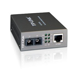 ÷ Convertidor fibra tp-link mc100cm rj45 eth a fibra multimodo sc 100mb fullduplex hasta 2km montaje e