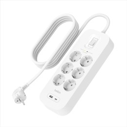 ÷ Regleta alimentacion belkin srb002vf2m de proteccion contra sobretensiones 6 tomas boton apagado usb