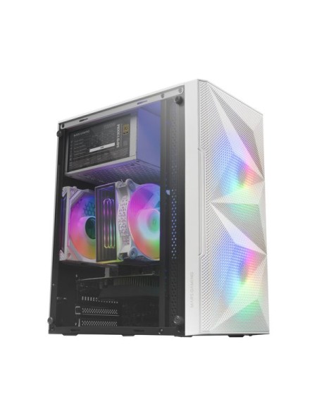 ÷ Caja microatx gaming mars gaming mc-me white frontal mesh con 2 ventiladores frgb 120mm lateral de c
