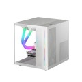 ÷ Caja microatx cube gaming mars gaming mc-view white frontal y lateral de cristal templado continuo d