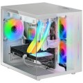 ÷ Caja microatx cube gaming mars gaming mc-view white frontal y lateral de cristal templado continuo d