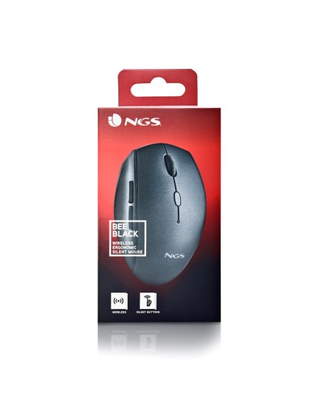 ÷ Mouse ngs wireless ergo bee black con teclas silenciosas negro