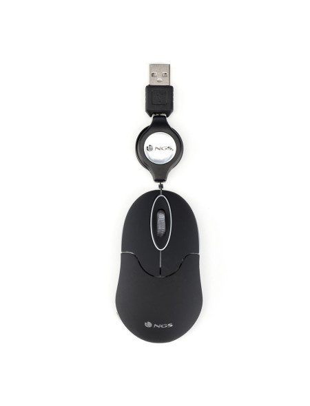 ÷ Mouse ngs negro para port?til con cable retr?ctil ngs sin black