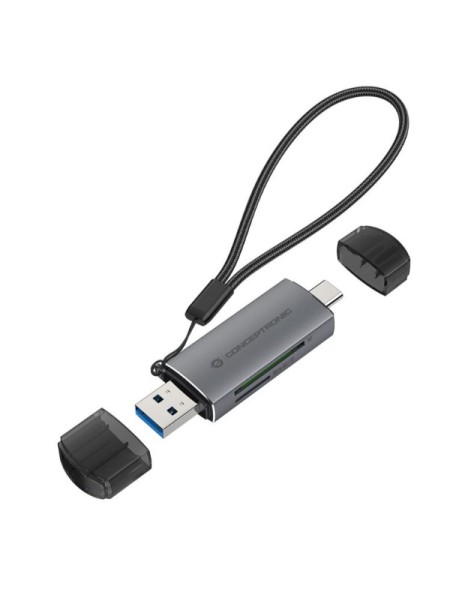 ÷ Card reader externo concentronic bian05g usb-c y usb-a compatible sd, sdhc, sdxc, micro sd