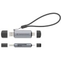 ÷ Card reader externo concentronic bian05g usb-c y usb-a compatible sd, sdhc, sdxc, micro sd