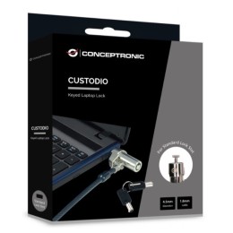 ÷ Cable de seguridad conceptronic custodio02bs por llave 1.8m
