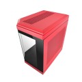 ÷ Caja atx semitorre gaming mars gaming mc3t color rojo vista panoramica 3 paneles de cristal templado