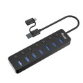 ÷ Hub usb equip life 128965 7 puertos usb-a 3.2 gen1 con interruptor led 5v/2a incluye adaptador a usb