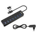 ÷ Hub usb equip life 128965 7 puertos usb-a 3.2 gen1 con interruptor led 5v/2a incluye adaptador a usb