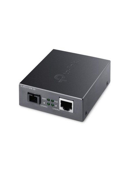 ÷ Convertidor de fibra tp-link fc111pb-20 single-mode sc wdm bidireccional de 1p rj45 10/100 poe a 1p