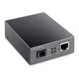 ÷ Convertidor de fibra tp-link fc111pb-20 single-mode sc wdm bidireccional de 1p rj45 10/100 poe a 1p