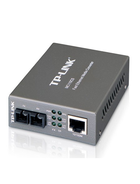 ÷ Convertidor fibra tp-link mc110cs rj45 eth a fibra monomodo sc 100mb fullduplex hasta 20km montaje e