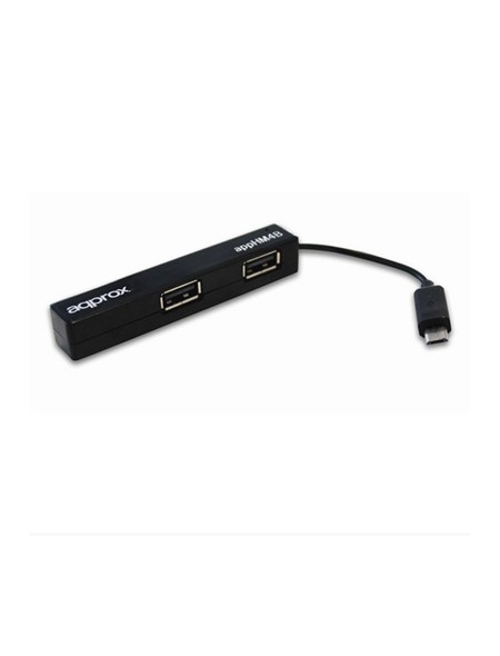 ÷ Hub microusb approx apphm4b a 4xusb-a 2.0 funcion otg de micro usb a usb color negro