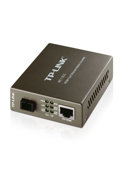 ÷ Convertidor fibra tp-link mc112cs rj45 eth a fibra monomodo sc tx:1310nm, rx:1550nm fullduplex hasta